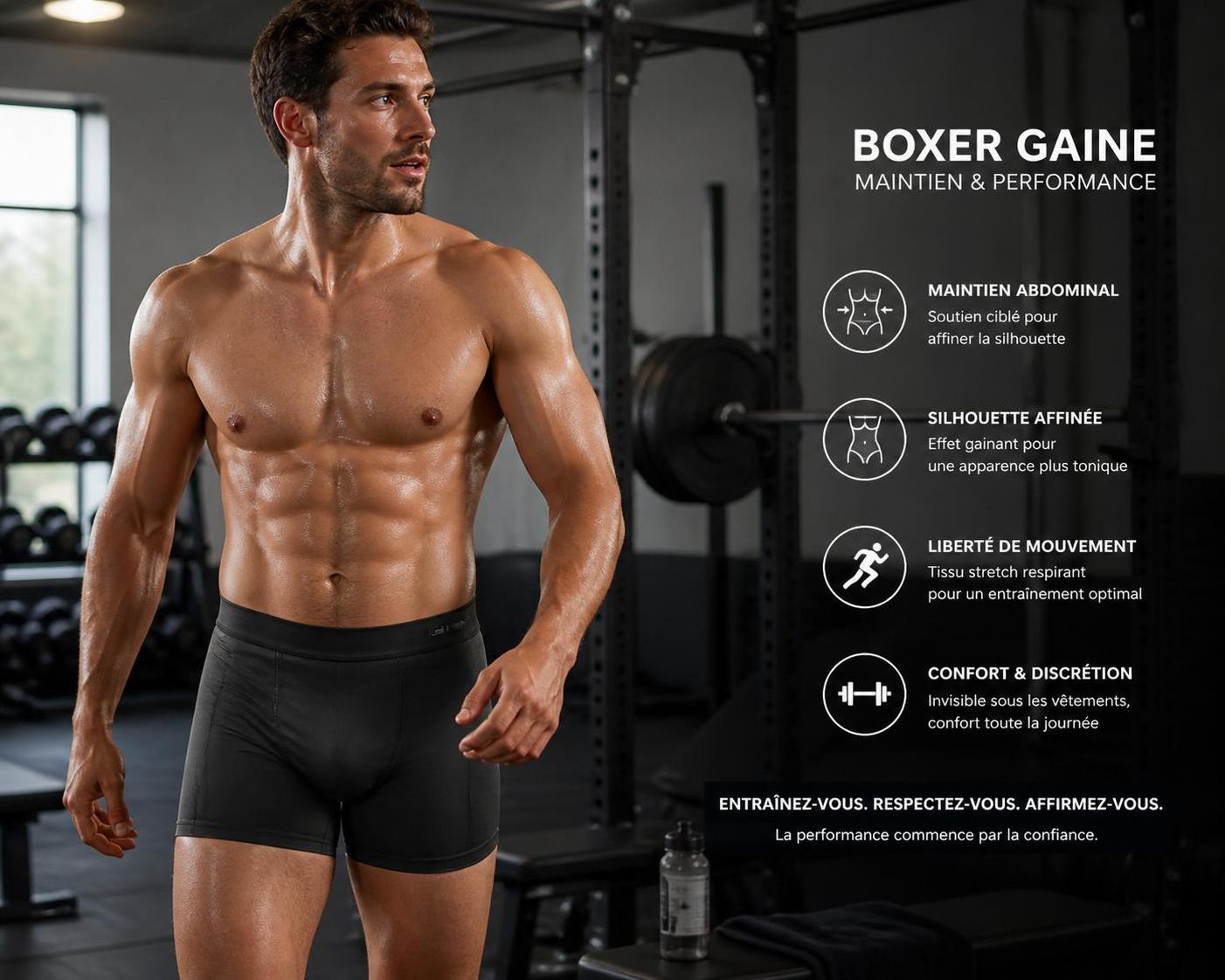 découvrez le boxer gaine homme, l’allié discret pour affiner votre silhouette pendant vos séances de sport. confortable et élégant, il vous accompagne pour allier performance et style.