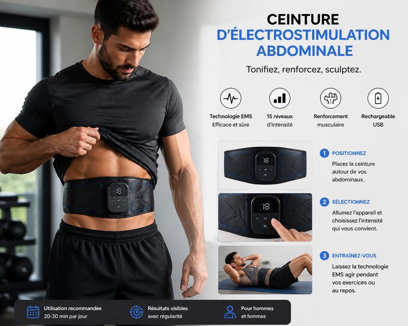 découvrez les bienfaits de l'électrostimulateur abdominal pour tonifier et sculpter vos abdos efficacement sans effort. une solution pratique pour renforcer votre sangle abdominale à la maison.