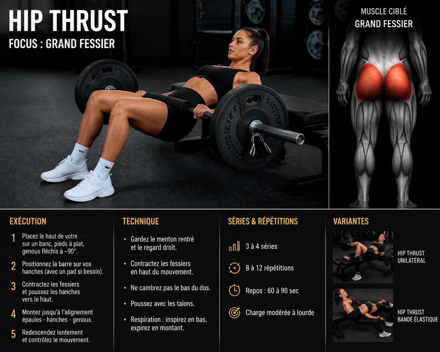 découvrez les meilleurs exercices ciblant le grand fessier, muscle essentiel pour la posture et la puissance. apprenez quels mouvements sont les plus efficaces pour le renforcer.
