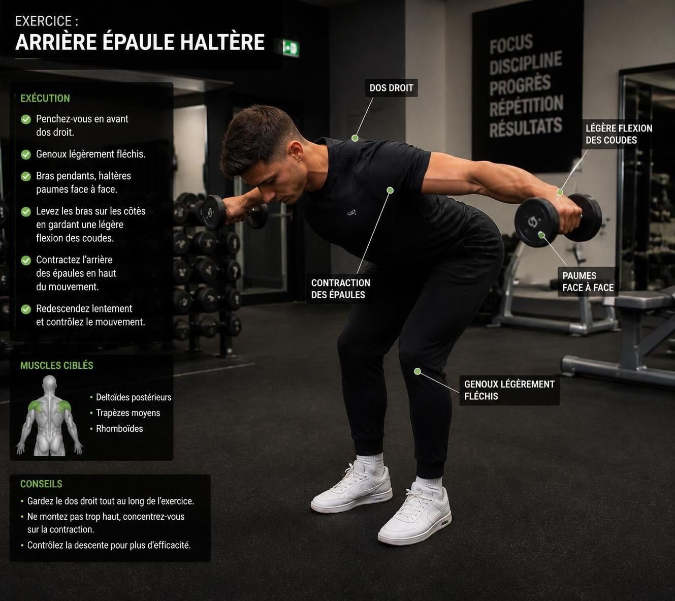 découvrez les exercices essentiels à l'haltère pour renforcer l'arrière des épaules en toute sécurité et éviter les blessures grâce à des gestes précis et adaptés.
