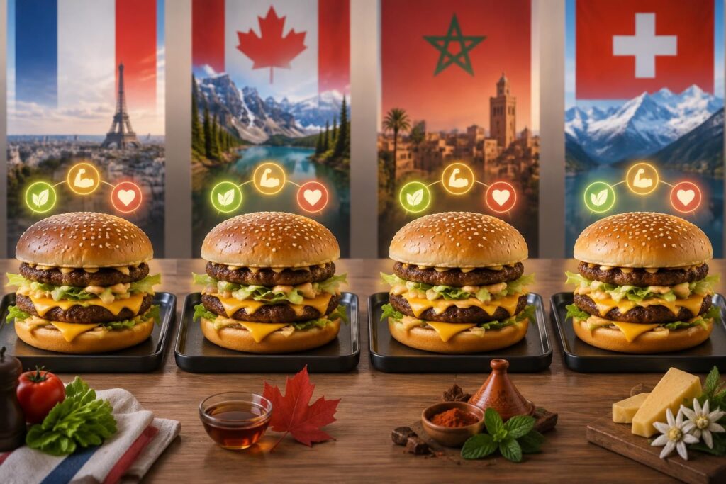 comparez les calories d’un big mac chez mcdo en france, au canada, au maroc et en suisse, et découvrez les différences nutritionnelles selon les pays.