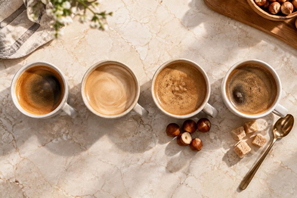 découvrez les calories du café noir, au lait, noisette ou sucré et comparez leur apport selon votre préparation.