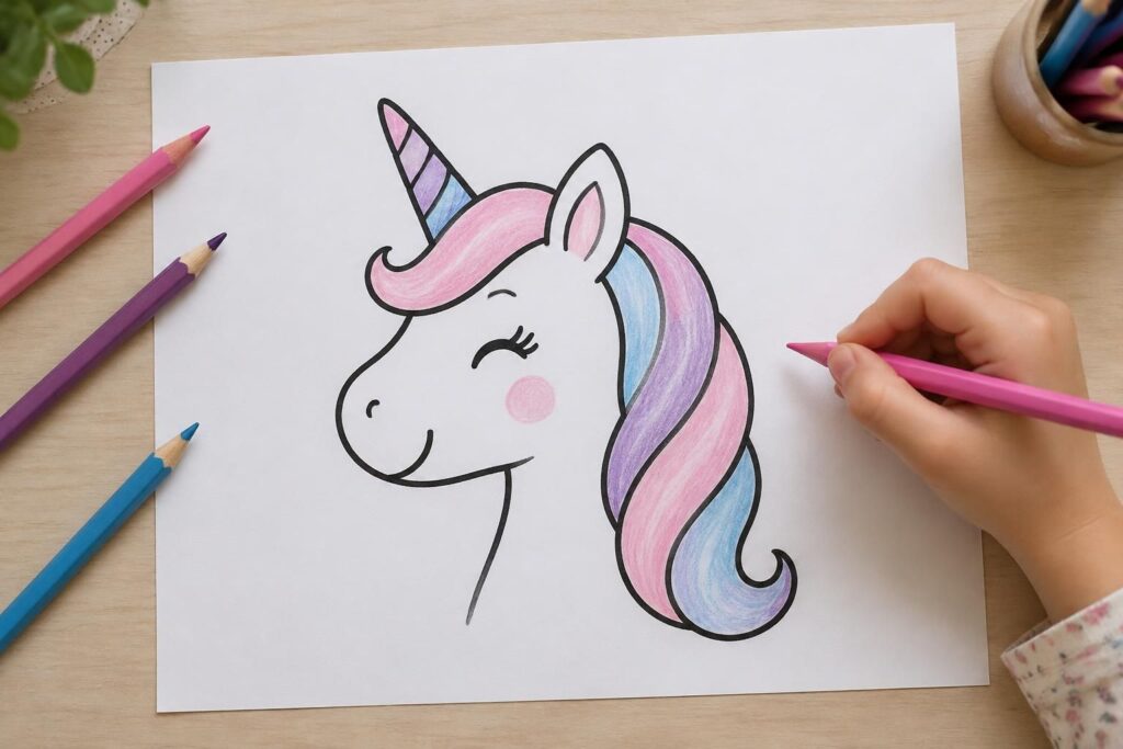 apprenez à dessiner une licorne facilement grâce à un tutoriel simple, idéal pour les enfants et les débutants.