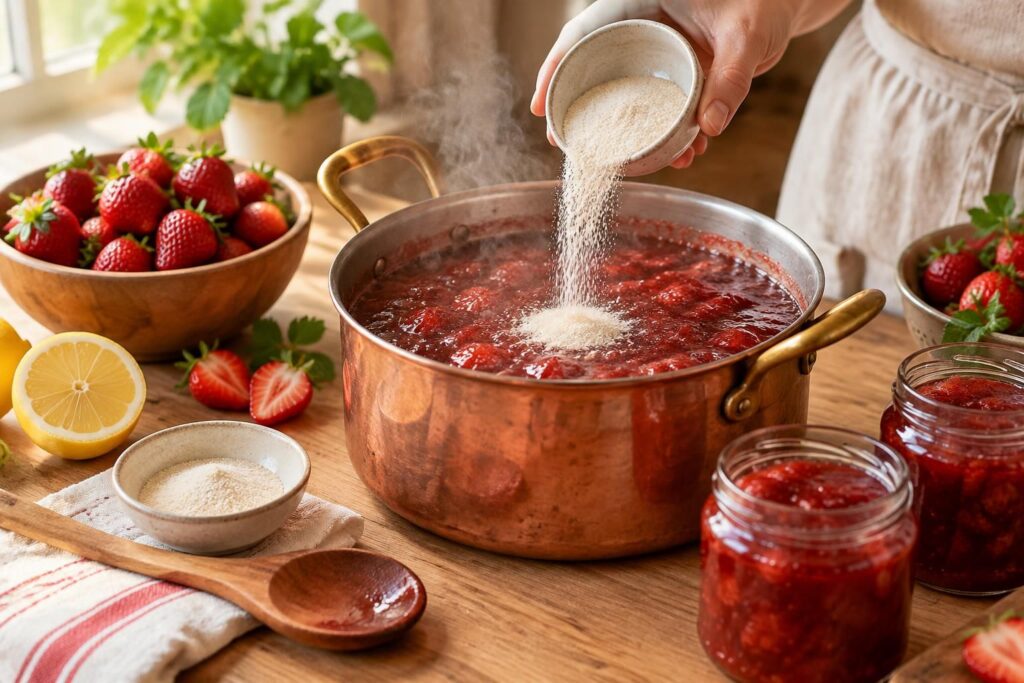 découvrez ce qu’est la pectine, comment elle aide à faire prendre les confitures et comment bien la doser selon vos fruits et votre recette.